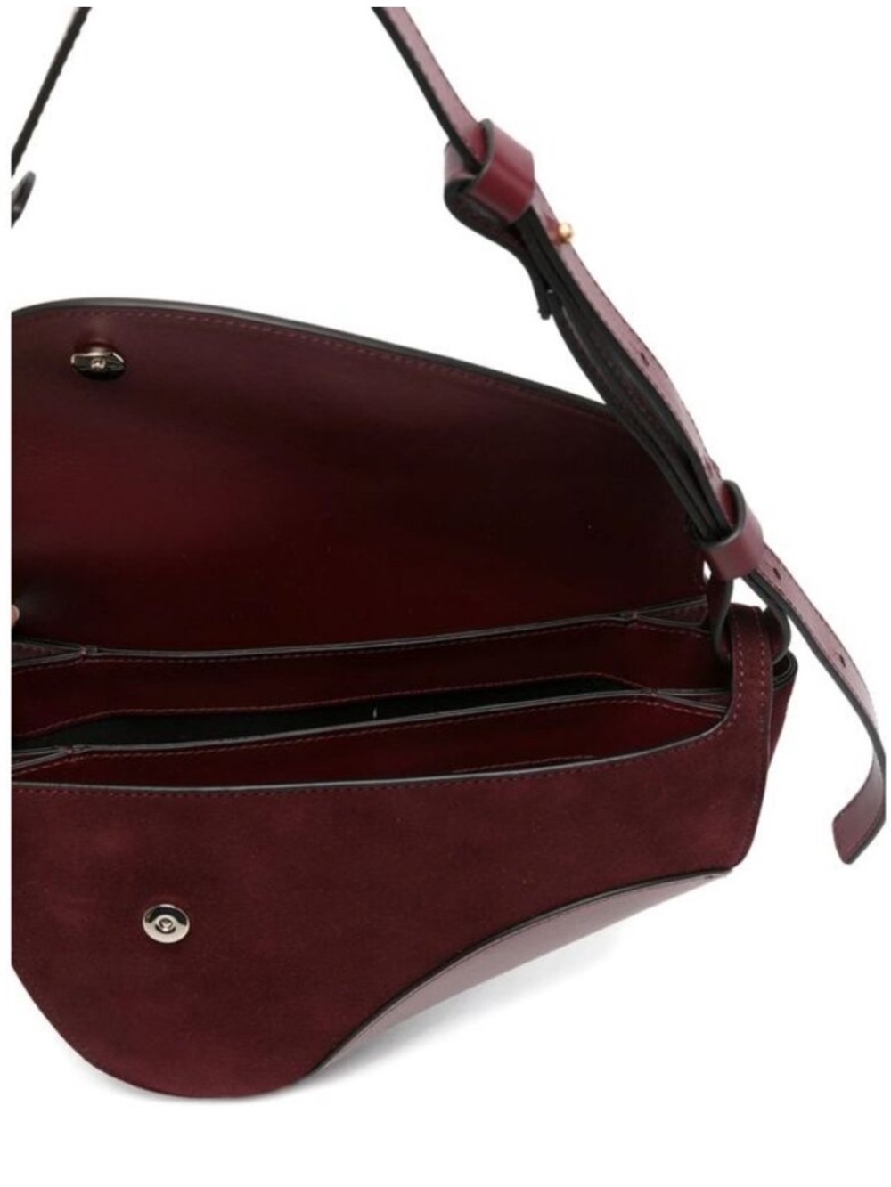 New Neous Berenices Saddle Shoulder Bag Burgundy - Picture 2 of 10